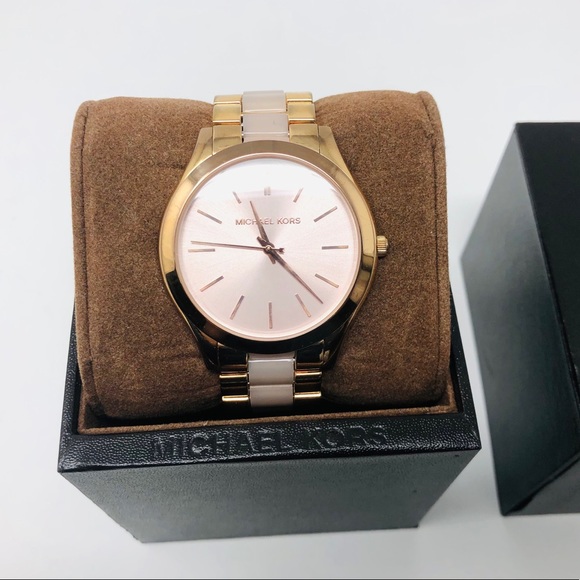 MICHAEL KORS GOLD WATCH WITH PINK ACCENTS - Picture 1 of 13